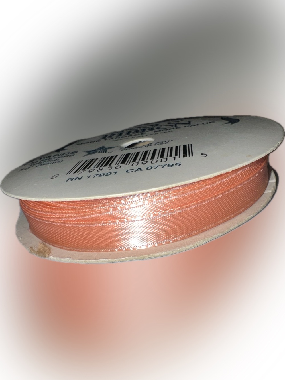 🍄 Vintage New Decorative Peach Satin Ribbon 3/8” Trim Polyester 7+ Yards